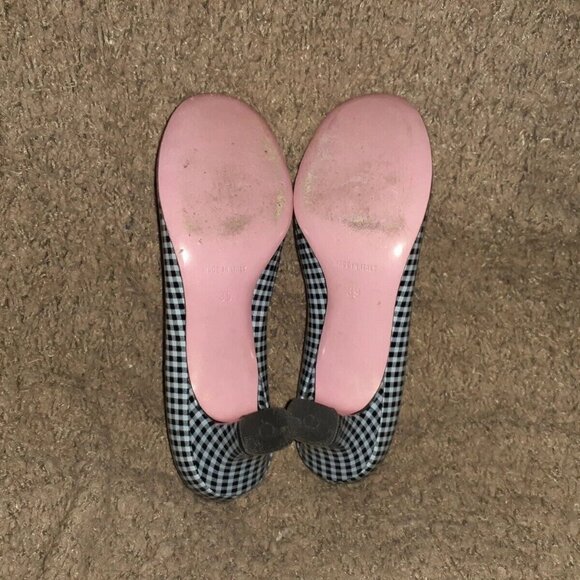 MARTINI OSVALDO-Retro Rockabilly Style Black/White Checkered Leather Pumps-Sz 39 - Picture 7 of 7